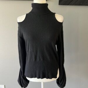Catherine Malandrino Cold Shoulder Turtleneck Sweater Cashmere Blend